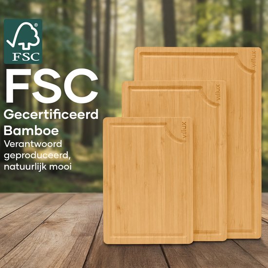 Planche à découper Villux - Lot de planches à découper - Planche à découper en bois - Planches à découper - Planche à découper en bambou - Planche à découper en bois - Planche à tapas - Planche apéritive - Planche de service - Planche à amuse-bouches - eB