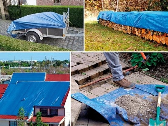 Bâche Perel - Bleu/Kaki - Solide - 6 X 10 M