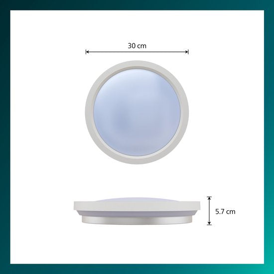 Plafonnier tout-en-un Philips - Lot de 2 - Avec télécommande - 24 W - Éclairage LED - Lumière blanche chaude à froide ; 2 700 K à 6 500 K - 30 cm - Blanc - Rond