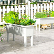 Lot de 2 jardinières surélevées Coast - À arrosage automatique - Pieds amovibles - Café / Blanc