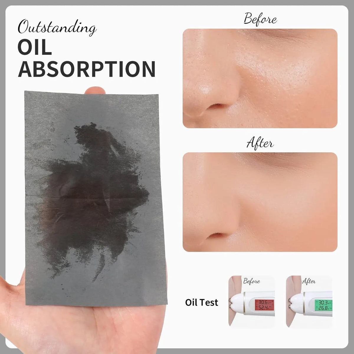 DUcare Feuilles matifiantes pour le visage - 100 pièces