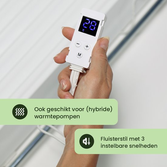 SpeedComfort Radiator Fan with Control Sensor - Trio Set (3x) - Chauffage plus rapide - Jusqu'à 22% d'économies d'énergie - Convient aux pompes à chaleur - Vitesses multiples - Facile à installer - Silencieux - Produit néerlandais - Blanc