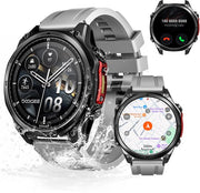 DOOGEE Anywise W1 Pro - Montre connectée de type militaire - Commande vocale par IA - 5 ATM - GPS double bande - Cartes hors ligne - 170 modes sportifs - Écran AMOLED de 1,43 pouce - Tracker d'activité - Appels entrants et sortants - Autonomie de 18 jours