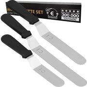 Set de 3 Spatules pour pâtisserie Chefarone - Acier inoxydable - spatule pour glaçage