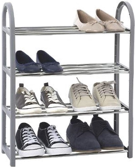 Porte-chaussures noir - 8 paires - en plastique