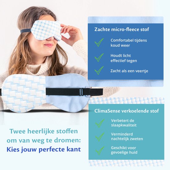 Ella Weighted Sleep Mask Women & Men - Masque pour les yeux avec tissu rafraîchissant et velours - Ajustable - Masques de sommeil