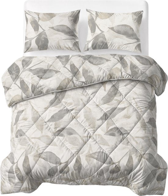 Sleeptime® 2 en 1 Couette sans housse Misty - Couette lavable - 200 x 220 - Beige/Gris