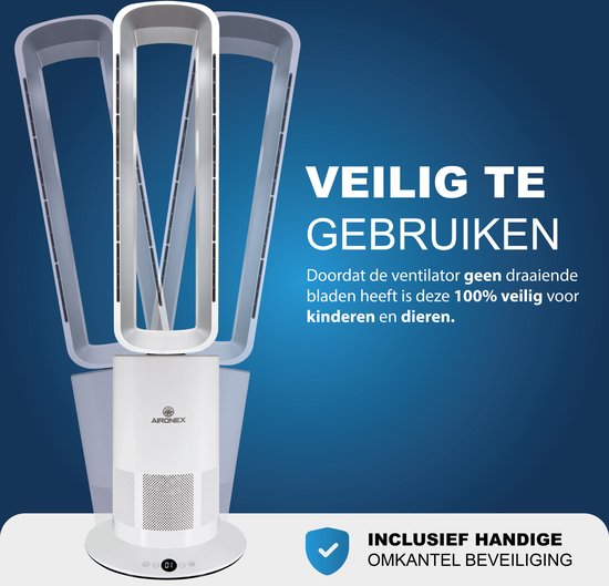 Chauffage électrique économe en énergie Aironex - Chauffer et refroidir en 1 - Chauffage - Ventilateur design - Chauffage Ventilateur - Chauffage électriqueVentilateur sans flamme - Ventilateur de tour Aironex - Ventilateur de tour sur pied - Refroidisseu