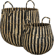 Mica Decorations Ronda Basket - Lot de 2 - H40 x Ø44 cm - Noir