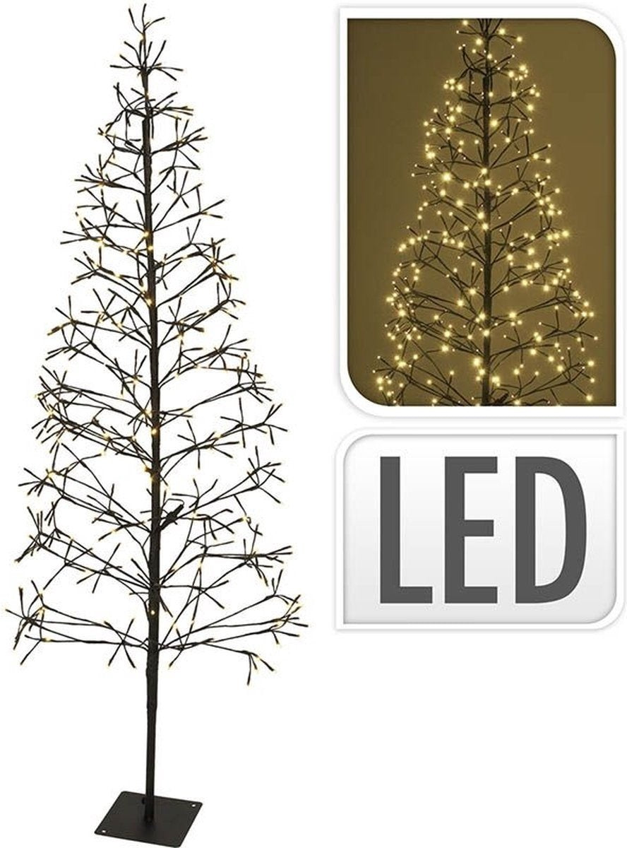 Sapin de Noël Nampook avec 400 LED - 180cm - Pour l'intérieur ET l'extérieur - Blanc chaud
