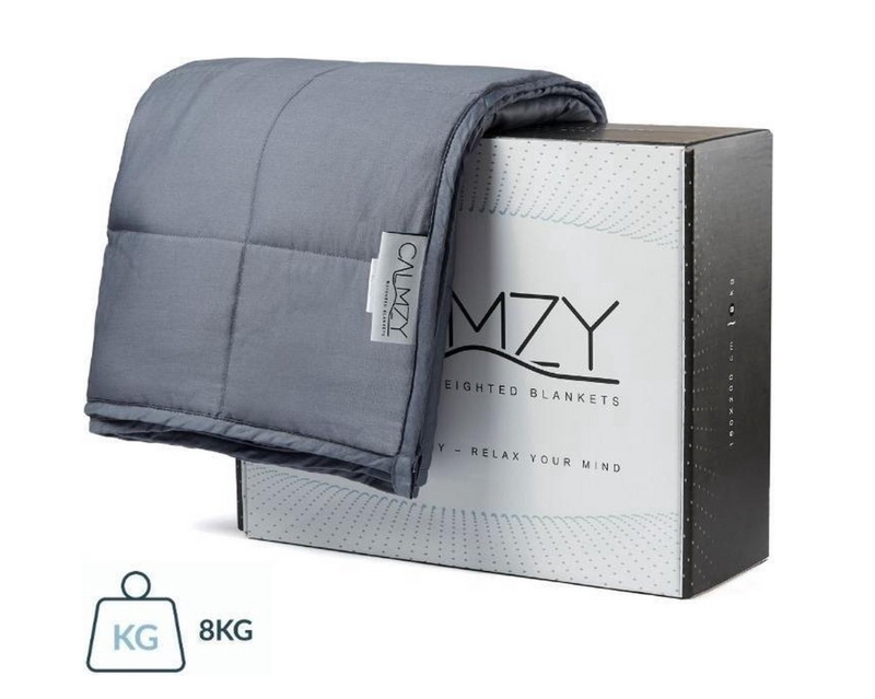 Couverture lestée Calmzy 8 kg - Gris foncé - 150 x 200 cm - Simple, coton