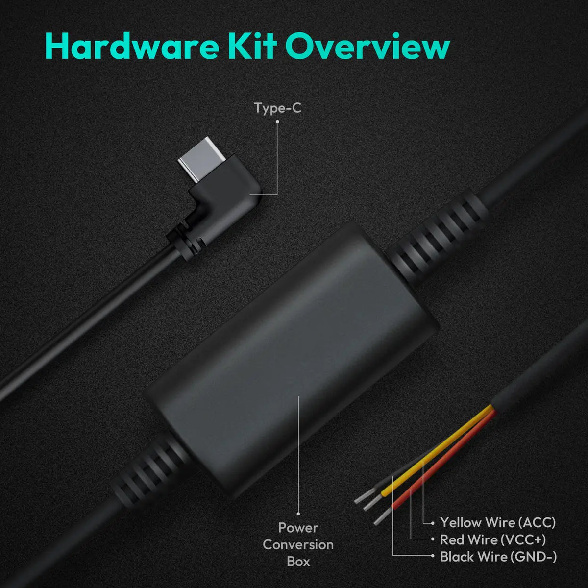 Kit de raccordement direct pour caméra embarquée Botslab Dashcam - USB-C - Série G980H