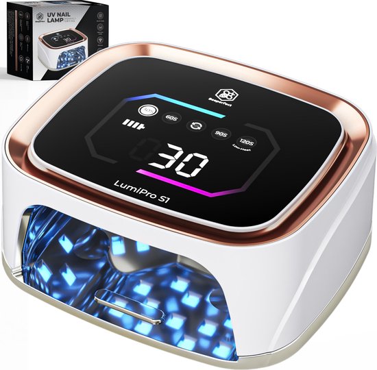 Beeperfect® Lampe UV Gel Nails - Lampe à ongles - Lampe à ongles UV Led - Séchoir à ongles - Sans fil - Intérieur réfléchissant - Or rose