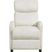 Fauteuil de détente Yaheetech en tissu cordé avec repose-pieds réglable - Beige - 61,5 x 87 x 99 cm - Poids max. : 120 kg