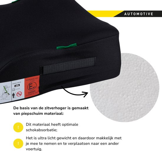 Siège enfant Dunlop noir - Rehausseur - Siège auto - Rehausseur pour voiture - Enfants - Siège auto - Rehausseur pour voiture