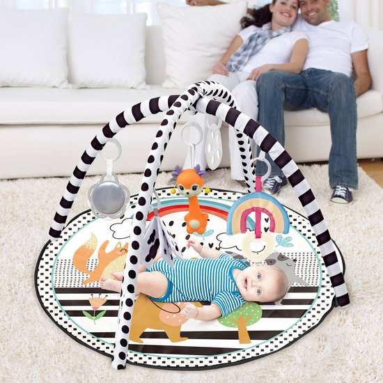 FUEGOBIRD - Tapis d'éveil pour bébé - Adorables petits animaux - Gym de luxe - Jouet interactif et à saisir aux couleurs vives - Superbes sons - Jeu favorisant le développement des bébés à partir de 2 mois