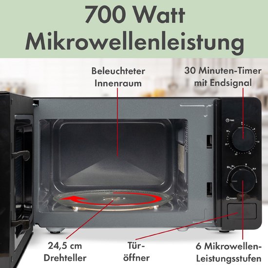 Micro-ondes Clatronic MW 791 Noir Solo, à poser, 20 l, 700 W