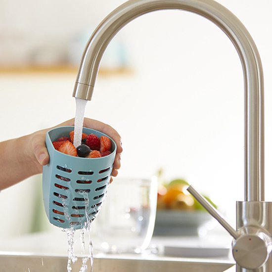 Mepal - Pot à fruits et légumes Ellipse - 600 ml - Fourchette incluse - Bleu nordique