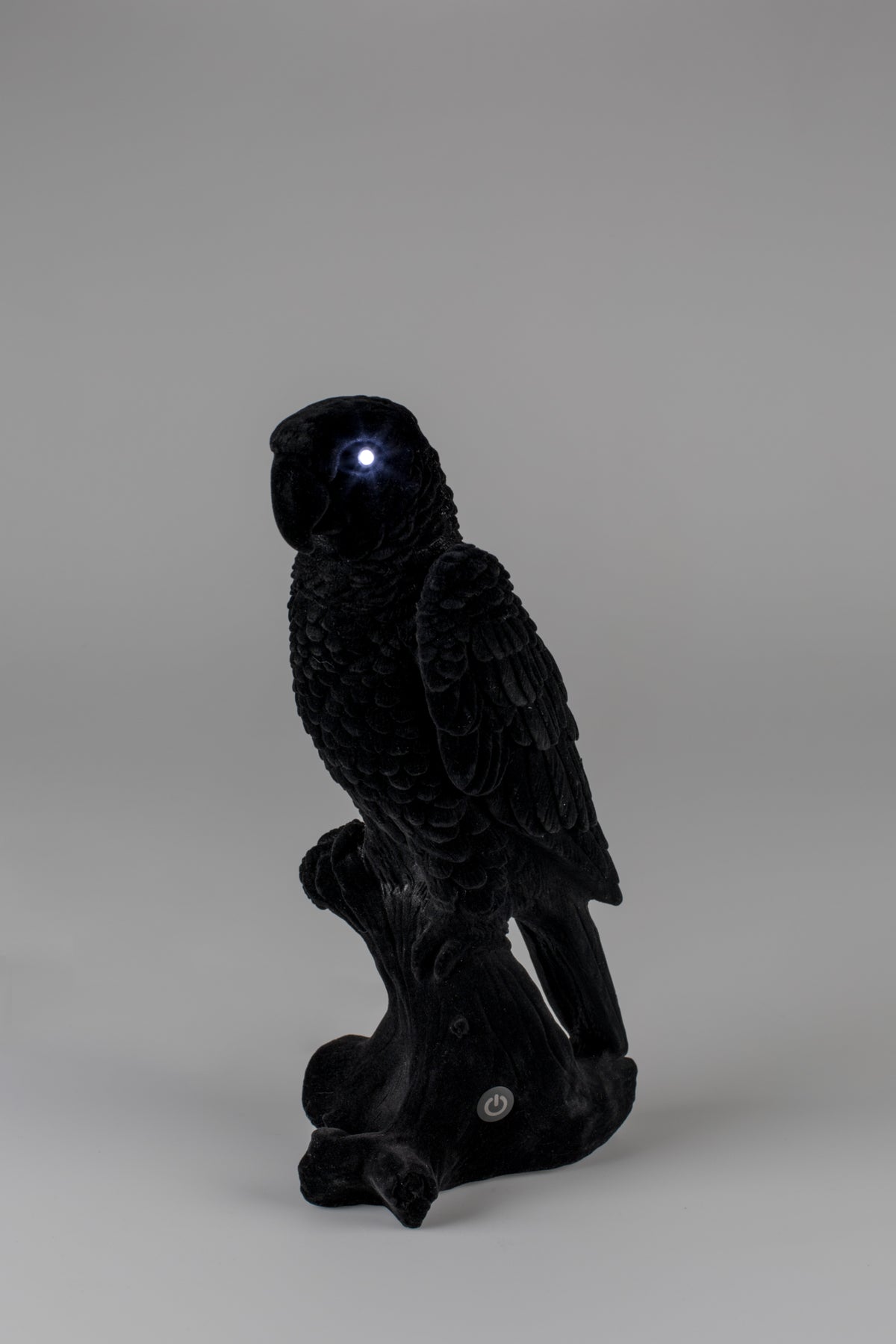 Lampe perroquet - LED - Velours & PVC - 17 x 19 x 33cm - Noir