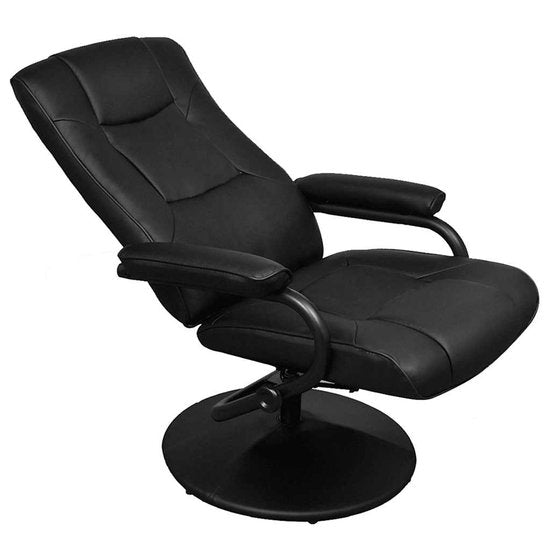 vidaXL - Fauteuil TV - avec repose-pieds - simili cuir - noir
