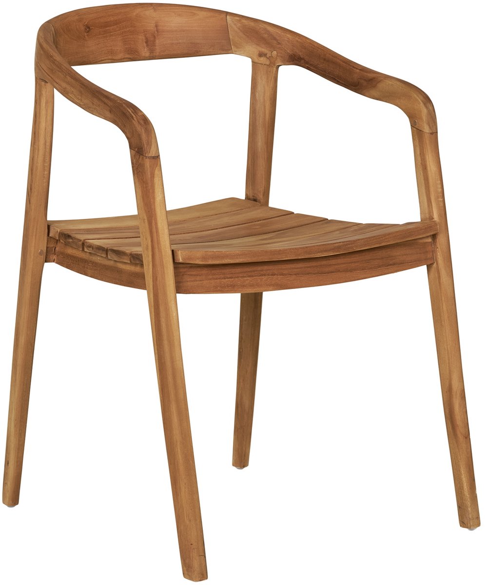 House Nordic Dining Chair Otero - Teck - Design scandinave - Avec accoudoirs - Naturel - 1 pièce