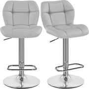 Lot de 2 tabourets de bar Yaheetech - Hauteur d'assise réglable de 62,5 à 84,5 cm - Simili cuir