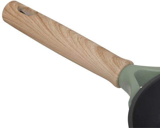 Casserole 5Five avec couvercle en verre - Compatible avec tous les types de plaques de cuisson - vert/beige - D28 x H13 cm - Sauteuse