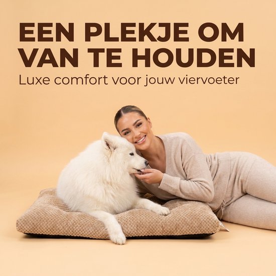 Coussin pour chien 100 x 70 cm - Coussin pour panier XXL - Lit pour chien marron - Grand coussin pour animaux - Tapis de luxe pour chien