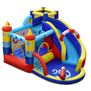 Château gonflable Coast - Maison de jeux aquatique avec toboggan et mur d'escalade - Motif bateau - 360 x 290 x 200 cm