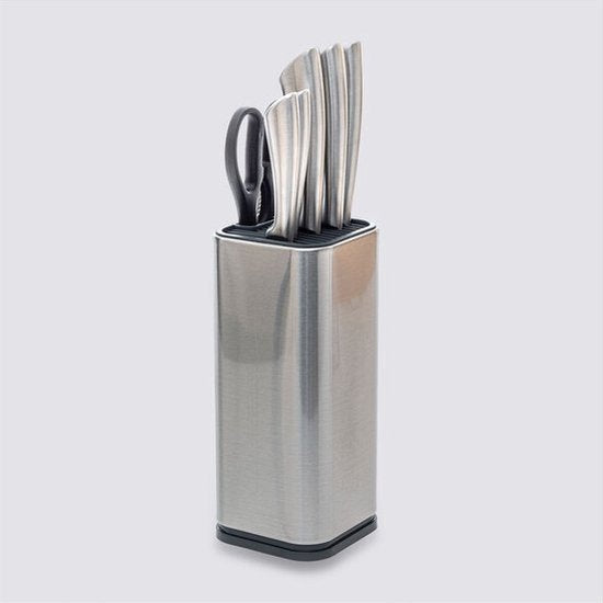 Bloc à couteaux en acier inoxydable, 5 couteaux + ciseaux | Set de couteaux en acier inoxydable, 6 pièces