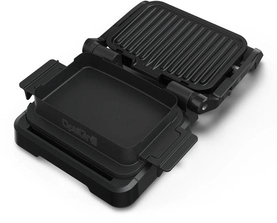 Tefal OptiGrill 4-en-1 GC7748 – Gril de table intelligent – Gril, barbecue de table, four et repas complet – 9 programmes automatiques – Indicateur de cuisson – 2 100 W – Noir/inox