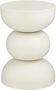 Mica Decorations Table d'appoint Luna - H46 x Ø32 cm - Fer - Blanc cassé
