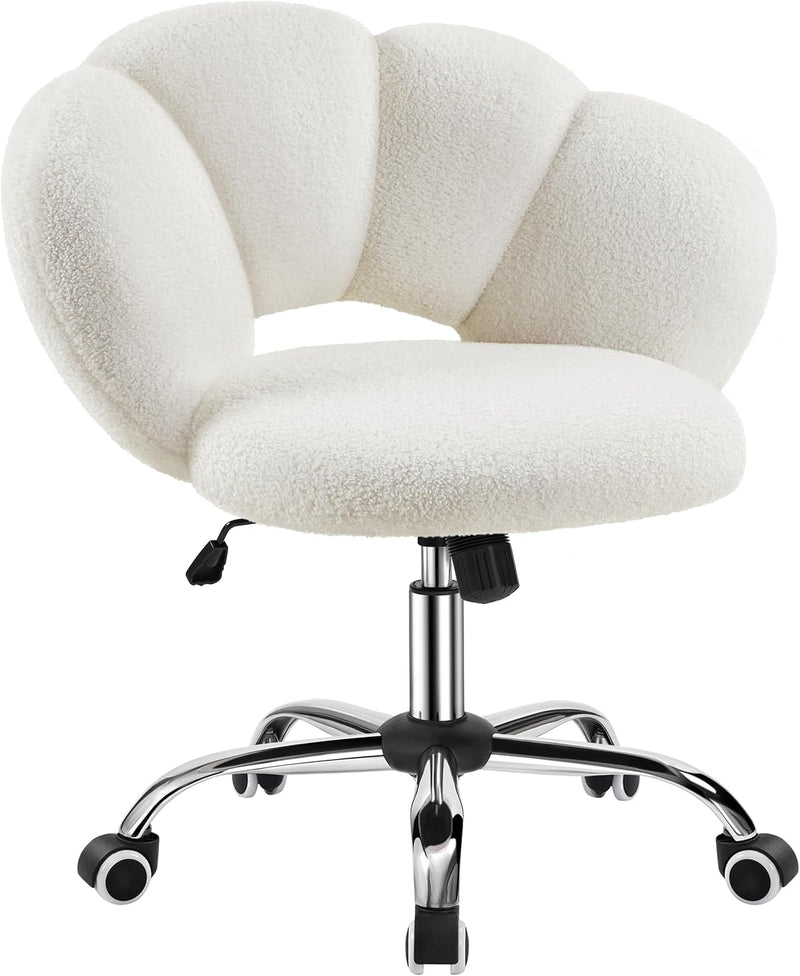 Yaheetech Chaise de bureau réglable - en forme de nuage - jusqu'à 136 kg - 70 x 60 x 72-82 cm - blanc