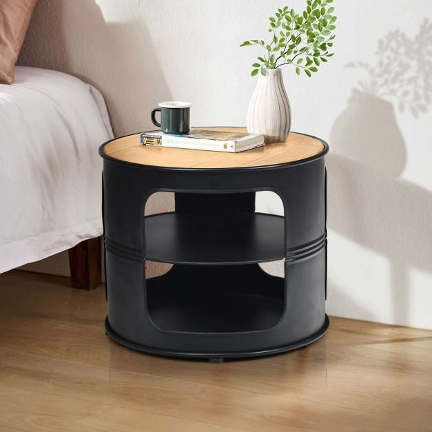 Table d'appoint Coast - 3 couches - 50x50x41,5 cm - Noir