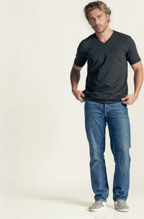 LEBASQ - T-shirt Davis col V 3-pack - Extra Long - Homme - Noir - Taille L