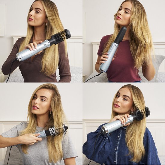 Brosse-sèche-cheveux 4 en 1 BaByliss Hydro Fusion AS774E - 1 000 W - Système ionique double - Appareil multifonction avec 4 embouts - Jet d'air froid