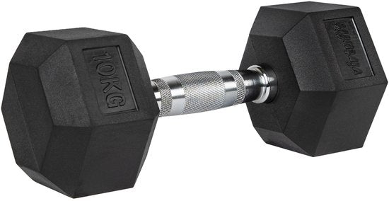 VirtuFit Hexa Dumbbell Pro - 10 kg - Hexagon Dumbbell - Durable et résistant - Entraînement musculaire - Poids - CrossFit & Fitness - Convient aux débutants et aux professionnels - Vendu à l'unité