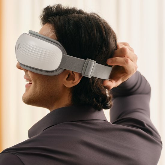 SKG – Appareil de massage des yeux sans fil – 5 modes de compression + chaleur et Bluetooth – ES300 – Blanc