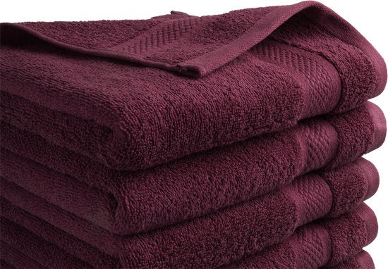 Serviettes DoubleDry XL 70 x 140 - lot de 6 - qualité hôtelière 500 g/m² - 6 x rouge bordeaux