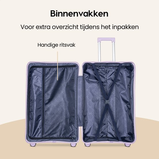 SKYCASES Urban Adventurer - Grande valise de voyage - Verrouillage par numéro - 49x30x75cm - 110L - Valise de voyage avec verrouillage de valise - Roues pivotantes - Violet