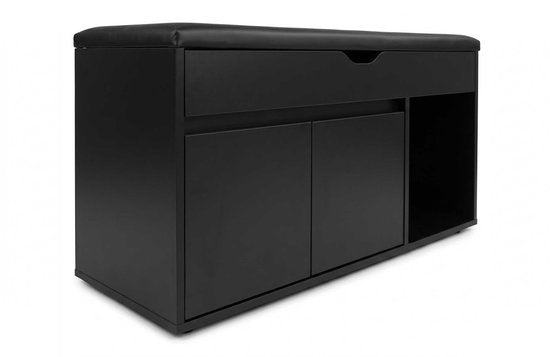 VDD - Armoire à chaussures - Rangement à chaussures - Banc d'entrée - Noir