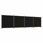 vidaXL - Paravent - avec - 4 - panneaux - 698 x 180 - cm - tissu - noir