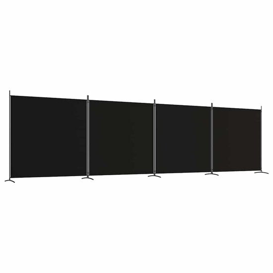 vidaXL - Paravent - avec - 4 - panneaux - 698 x 180 - cm - tissu - noir