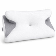 Oreiller ergonomique - 95 % coton - Oreiller pour douleurs cervicales - Oreiller papillon - Pour les personnes dormant sur le dos, sur le ventre ou sur le côté - Mousse à mémoire de forme - Oreiller en mousse à mémoire de forme - Oreiller de sommeil - Ore