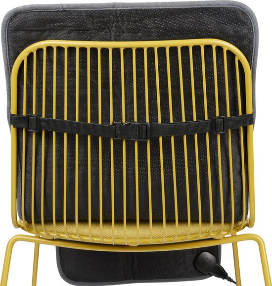 Tristar BW-4772 Couverture chauffante électrique pour chaise - Couverture chauffante - Lavable en machine - Antidérapante - 110 x 40 cm - Polaire - Gris - Chauffage au niveau du bas du dos - Pour 1 chaise/personne