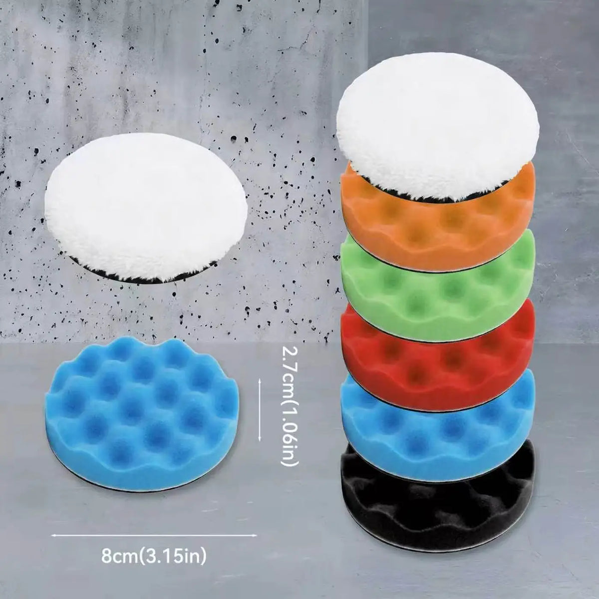 Kit de disques de polissage Kowm Coooze - 8 pièces - Avec adaptateur pour perceuse M10 - Pour voiture et diverses surfaces