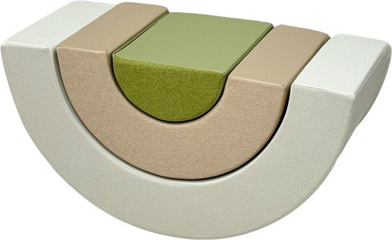 Blocs en mousse Sunny Seli Rainbow – Blocs souples pour grimper, empiler et jouer – Beige, marron et vert – Blocs en mousse Softplay – Jouets Montessori – Lot de 3 – À partir de 12 mois – Jouer et apprendre en toute sécurité