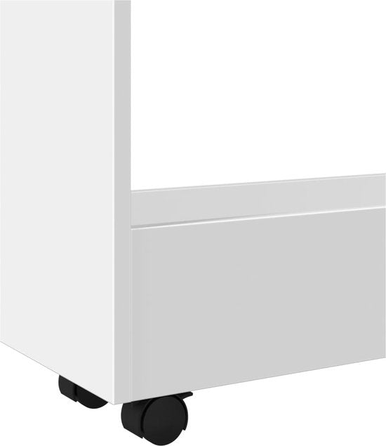 vidaXL - Étroit - Chariot de rangement - 3 tiroirs - Blanc - Bois traité