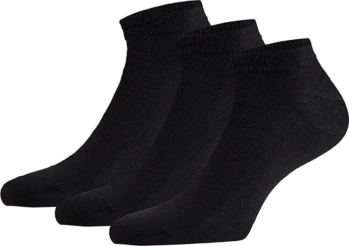 Chaussettes de sport Apollo en bambou - 3 paires - Sans coutures - Pointures 39 à 42 - Noir