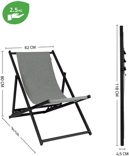 Bo-Camp - Industrial - Chaise de plage - Culview - Vert